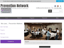 Tablet Screenshot of preventionnetwork.org